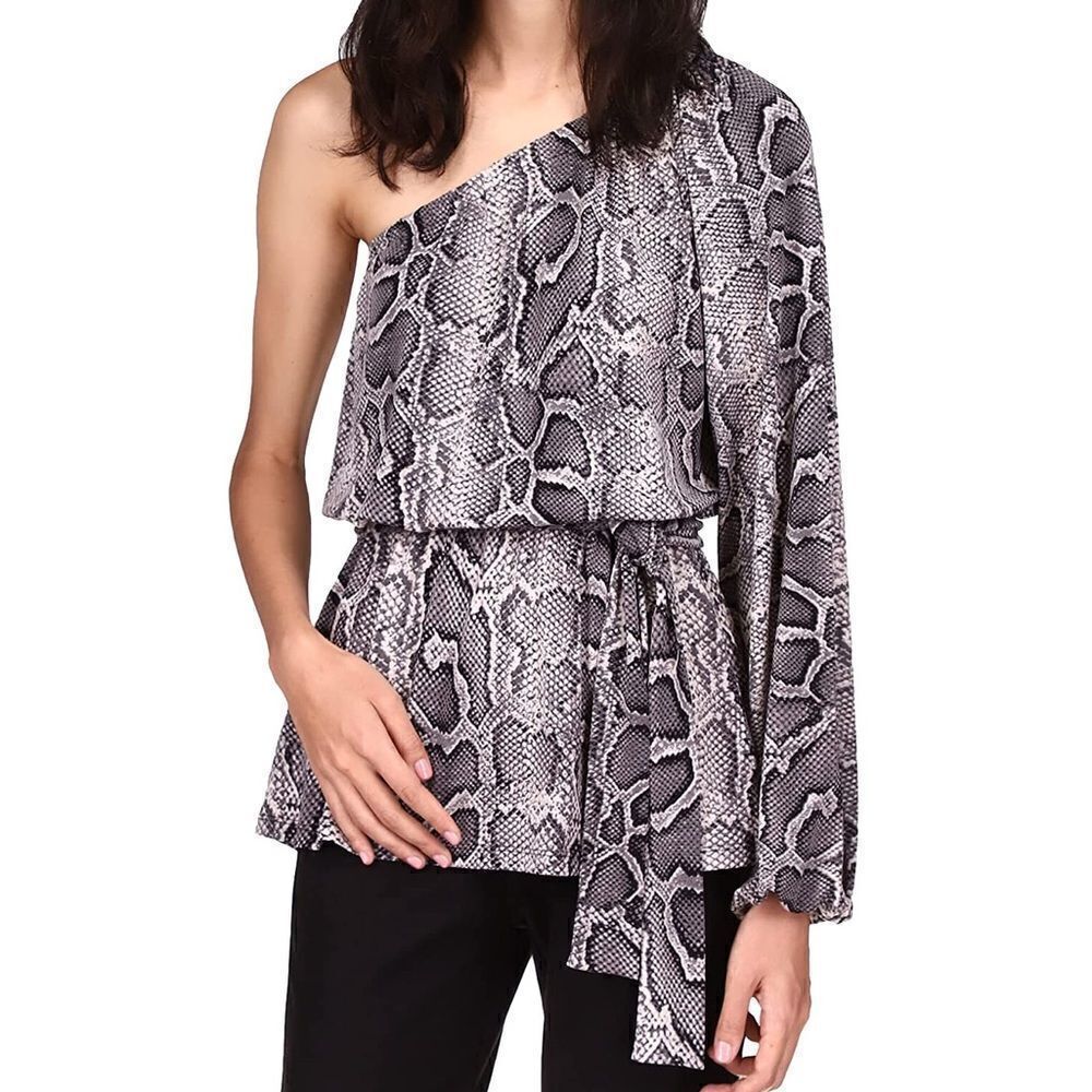 NWT Michael Michael Kors Plus Size 1X & 2X One Shoulder Belted Python Tunic